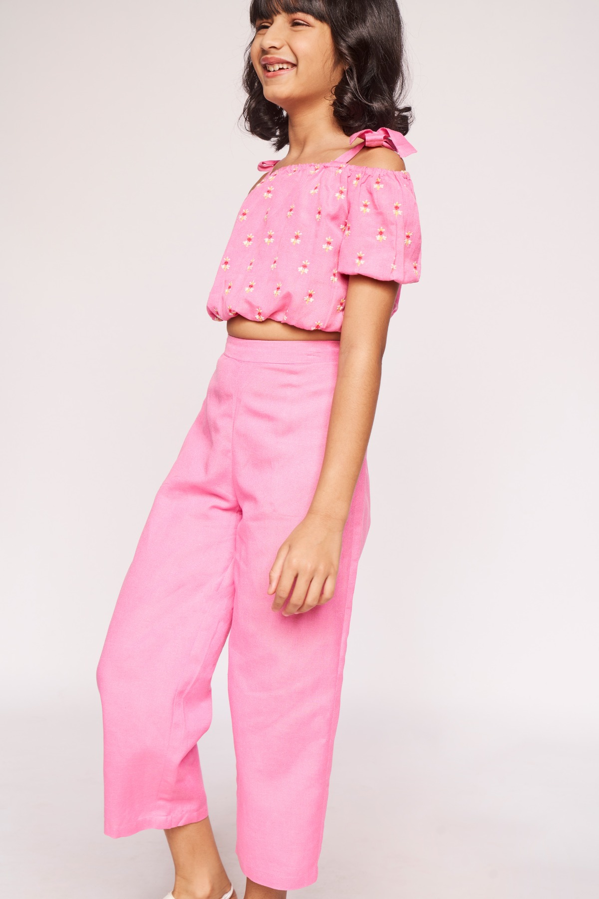 3 - Pink Embroidered Solid Suit, image 3